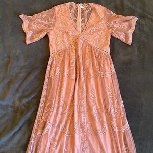 Pink Blush full length pink maternity dress